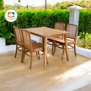 Set Teak Dining Table with 4 Teak Chair